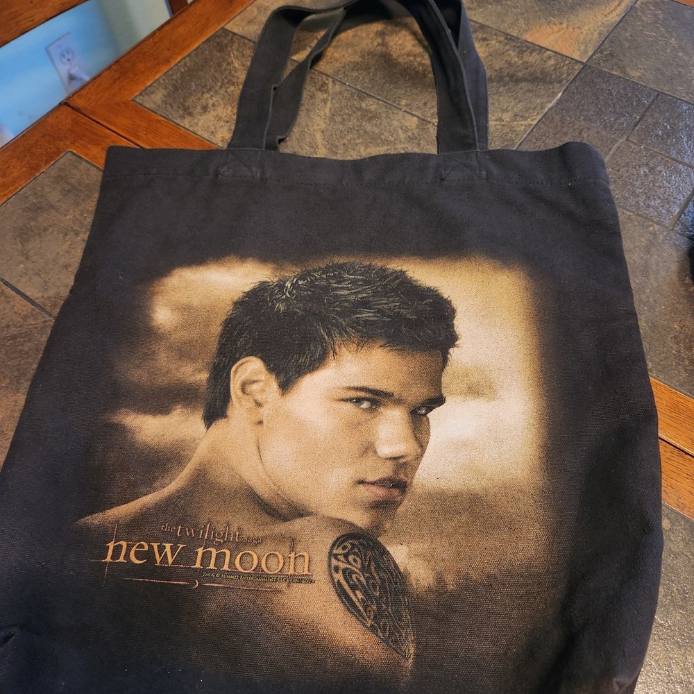 Twilight Saga New Moon Jacob Or Edward Two Sided Canvas Tote Bag Y2k
